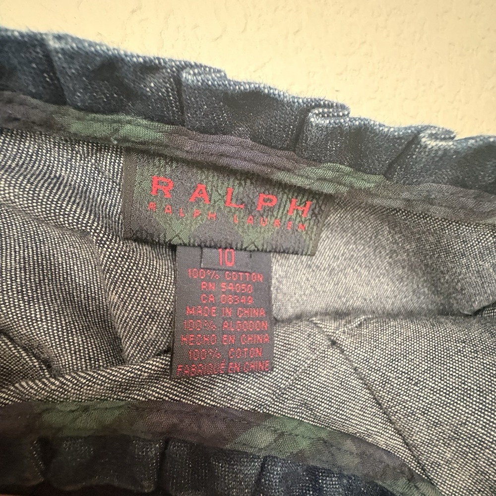 Vintage 90s/Y2K Ralph Lauren Tartan label‎ denim dress with diamond pattern sz10 - Picture 6 of 11
